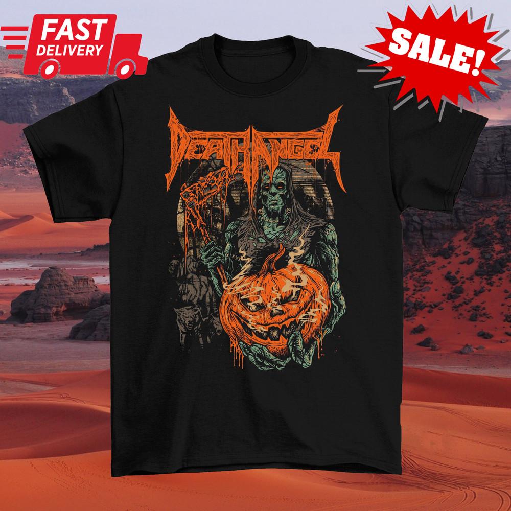 Группа Death Angel - Футболка Счастливого Хэллоуина Черная Унисекс S-5XL 1P0788 Унисекс Футболка S