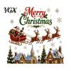 Christmas Classroom Decorations Window Stickers, Winter Holiday Decorations, Festive Art with Xmas Tree Party Supplies Snowman Angel Patterns for Home