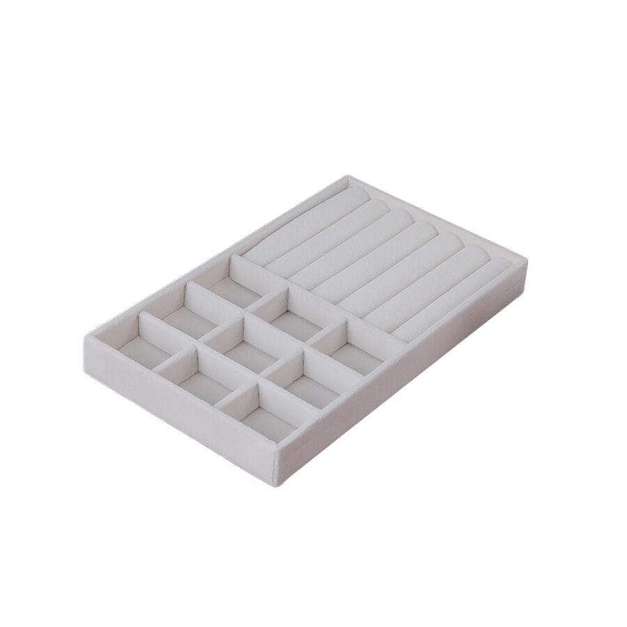 1PC, Flocking Jewelry Box Jewelry Tray, Color: Beige