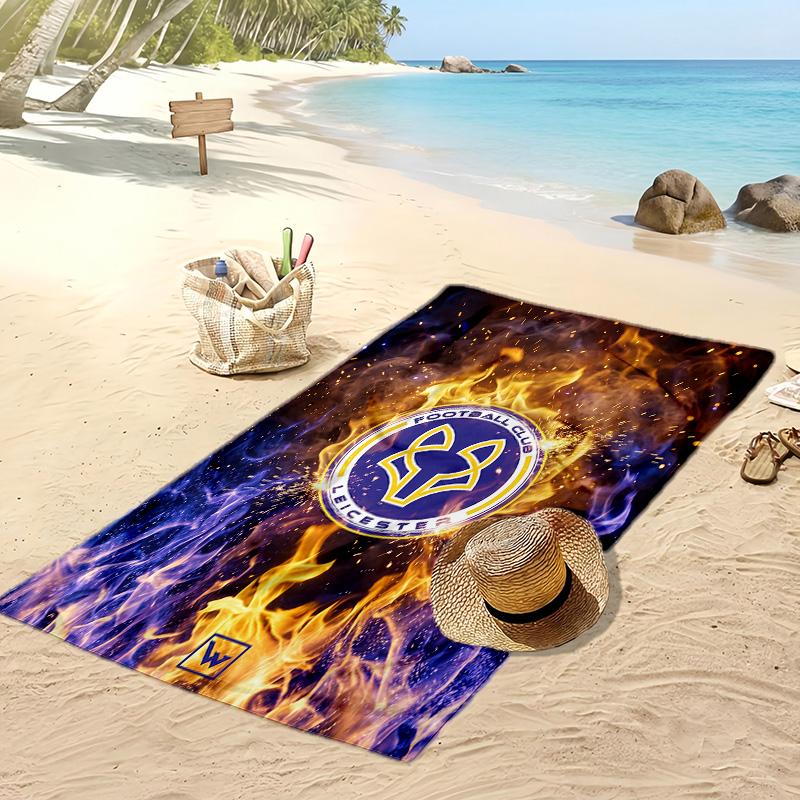 Asciugamano da Spiaggia con Stampa del Leicester City Football, Asciugamano Grande Morbido ad Asciugatura Rapida per Spiaggia Campeggio Nuoto