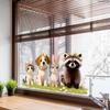 Static Cling Window Stickers Cartoon Animals Butterflies Flowers Removable No Glue Glass Door Shop Window Home Decor