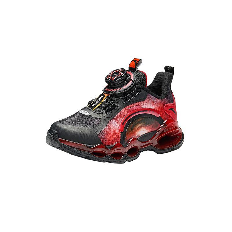 Anta Kids Energy Ring 10.0 Rebound Lightweight Shock Absorption Low Top Running Shoes Kids Running Shoes Black Red 312449901-2