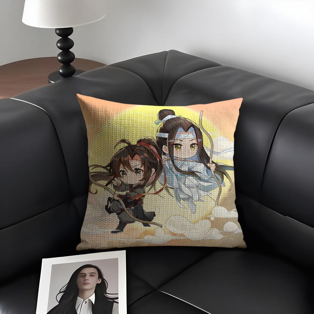 M-Mo Daoo Z-Zu Shi Tv Series Cushion Cover Natural Linen Organic Fabric Double-Sided Printing Sofa Home Decor Gift Pillow Case