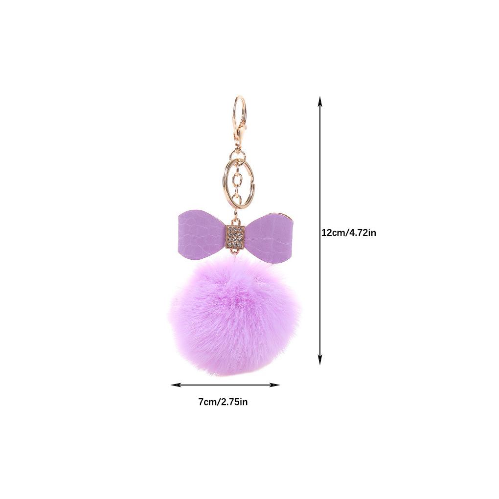 Cute Hairball Keychain PU Decoration Keyring Handbag Waist Pendant Key Chain Ornament Gifts Ring Decorative Accessory