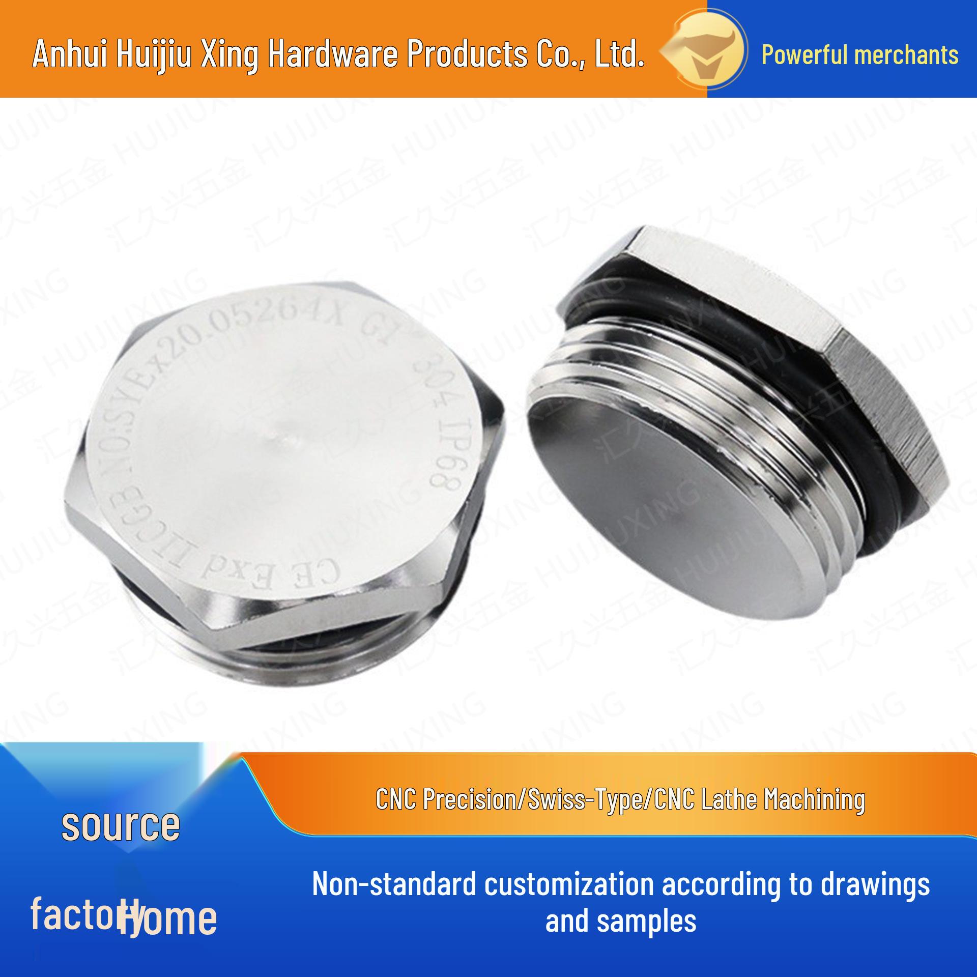 304 Stainless Steel Hex Explosion-Proof Dustproof Sealing Plug Cap