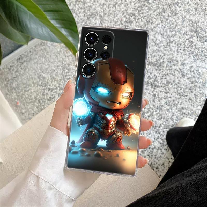 Cute Marvel Baby Groot Rocket Transparent Case For Samsung Galaxy S26 S25 Ultra S24 S22 S26 Plus S20 S23 S21 S25 FE Clear Cover