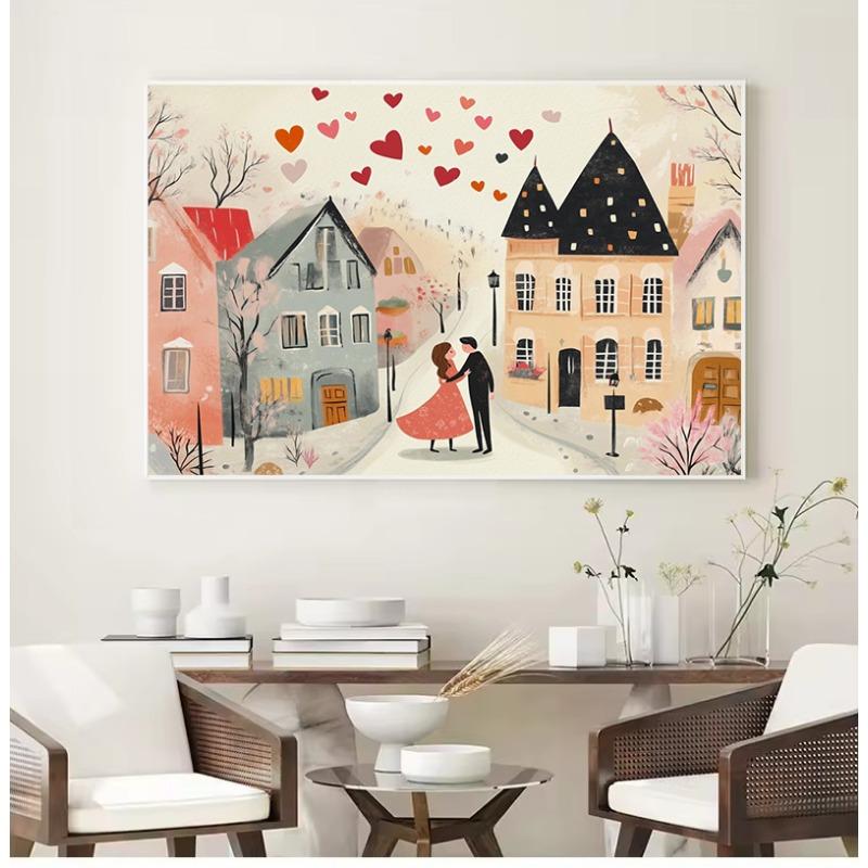 Dark Moody Valentine’s Day Cupid with Heart Love Amur Romantic Couple Poster Canvas Painting Wall Art Pictures Home Decor