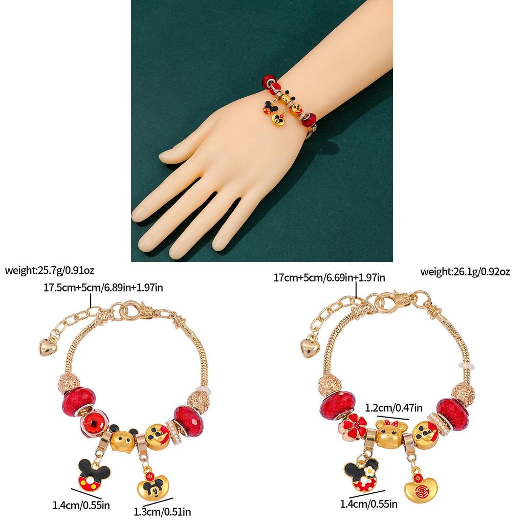 Mickey Mouse Childrens Beaded Bracelet With Alloy Material For Valentines Day Gift