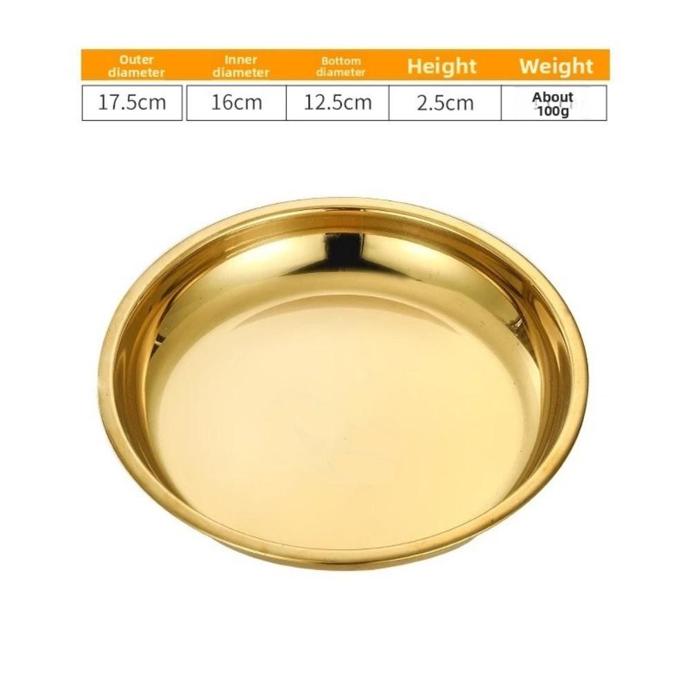 Silver Stainless Steel Round Plate Shallow Tray Rustproof Easy Clean Outdoor Camping Tray Flat Baking Cake Plate Restaurant