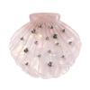 Hair Claw Shell Shape Rhinestones Inlaid Hair Clip Anti-slip Teeth Strong Grip Acrylic Small Hair Clip Styling Hair Accessory