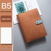 A4 Retro Leder Notizbuch mit Magnetverschluss - Unifarbe, Herausnehmbares kariertes Notizbuch