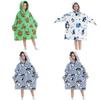 Delightful Large Wearable Blanket Sweatshirt For Kids Soft Warm Cozy Fabric With Fun Illustrations