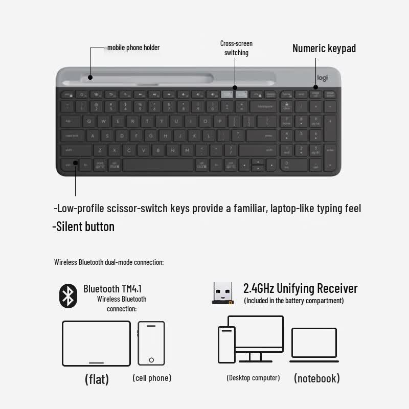 Logitech G K580 Wireless Bluetooth Keyboard