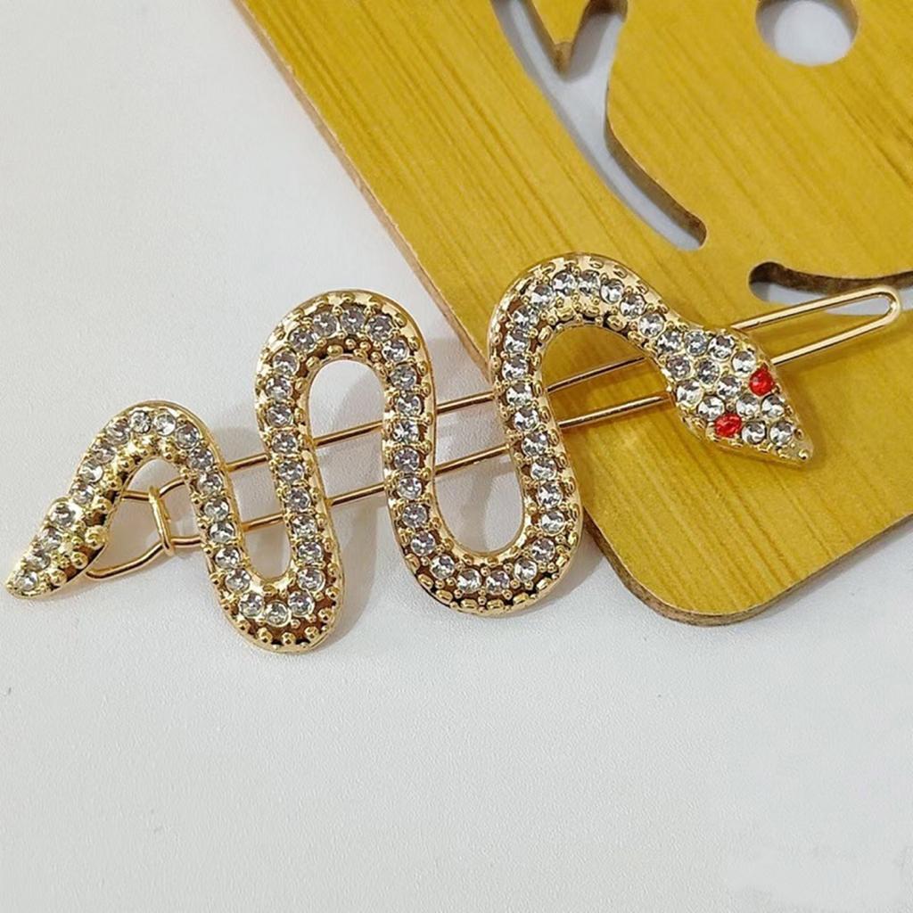 Sparkling Snake Hair Pin Elegant Rhinestones Hair Clip For Parties Weddings And Daily Wear Women Hair Styling Decors