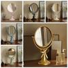360° Rotatable Makeup Mirror Light Luxury Iron Frame Bow Vanity Mirror Simple High Definition Desktop Stand Mirror