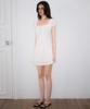 ROSEFRANTZ Lace Shirring Button Flare Dress [Ivory]