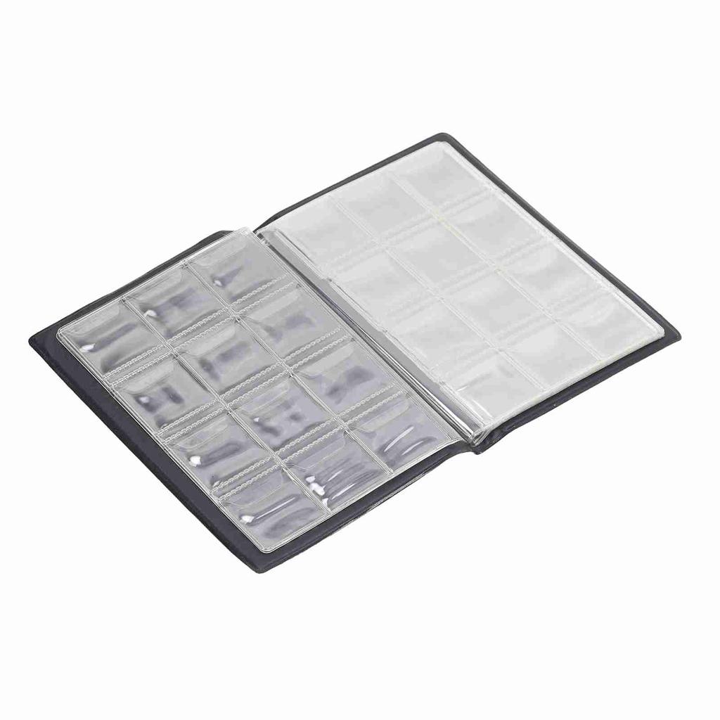 Album na sbírku mincí PVC Odolné proti opotřebení Lehké Přenosné Kniha držáků na mince pro sběratele Černá