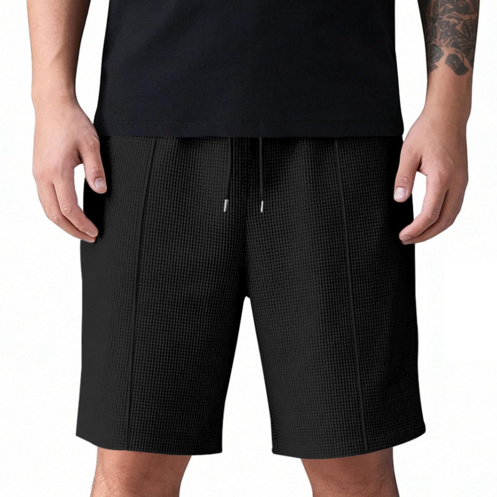 

Mens Shorts Comfortable Fit Casual Design Suitable for Work Shorts Men and Running Shorts Men Lightweight Material L чёрный