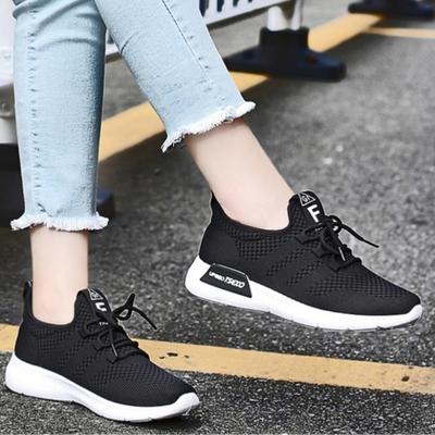 Woman  Shoes Mesh Low-Top Running Student Shoes Trendy Shoes New Fly-Knit Sneakers Spring and Summer Soft Bottom Casualshoes
