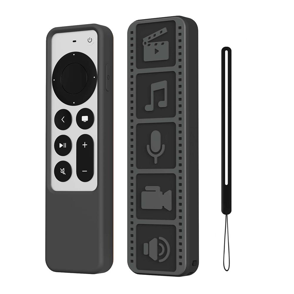 

Remote Control Cover Anti Slip with Lanyard Remote Control Housing for Apple Apple Tv 4k 2025 Tv Remote Control Cover чёрный