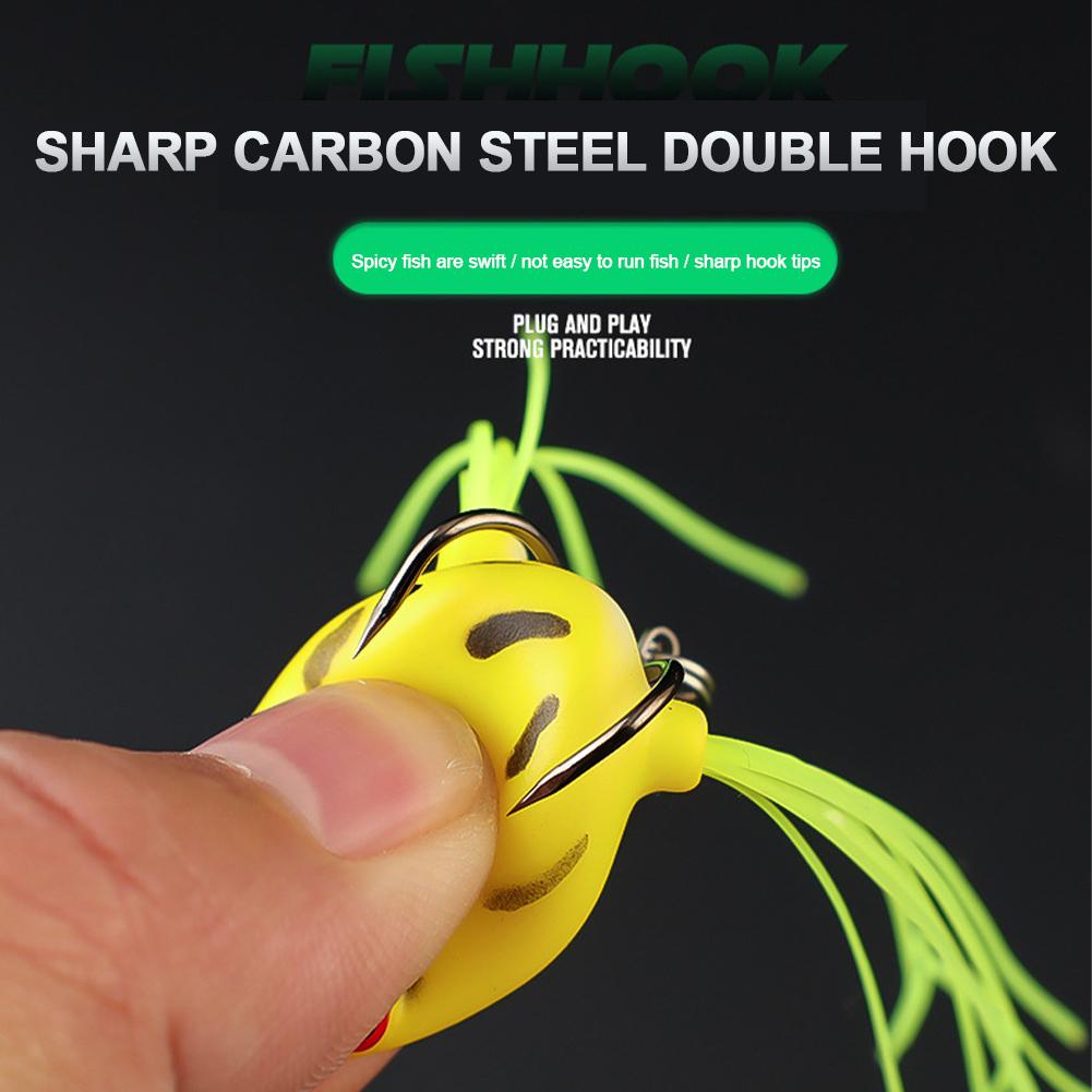 5 Stück Frosch Weiche Angelköder mit Doppelhaken Künstlicher Froschköder Frosch Löffel Angelköder für Salzwasser Süßwasser