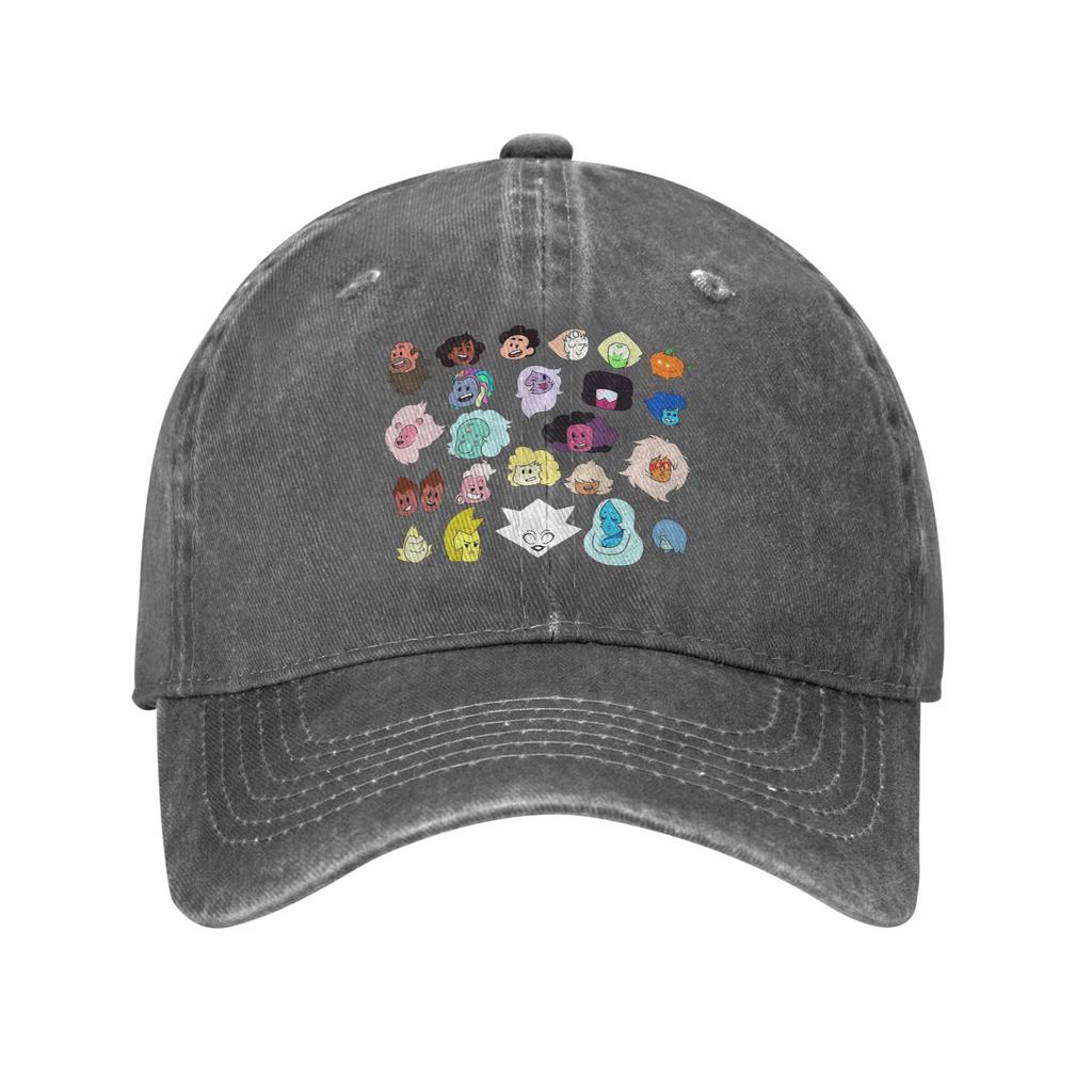 Cappellino in Denim Lavato con Teste di Steven Universe Cappellini da Baseball Casual Cappello Regolabile Estivo Unisex Cappellini da Baseball