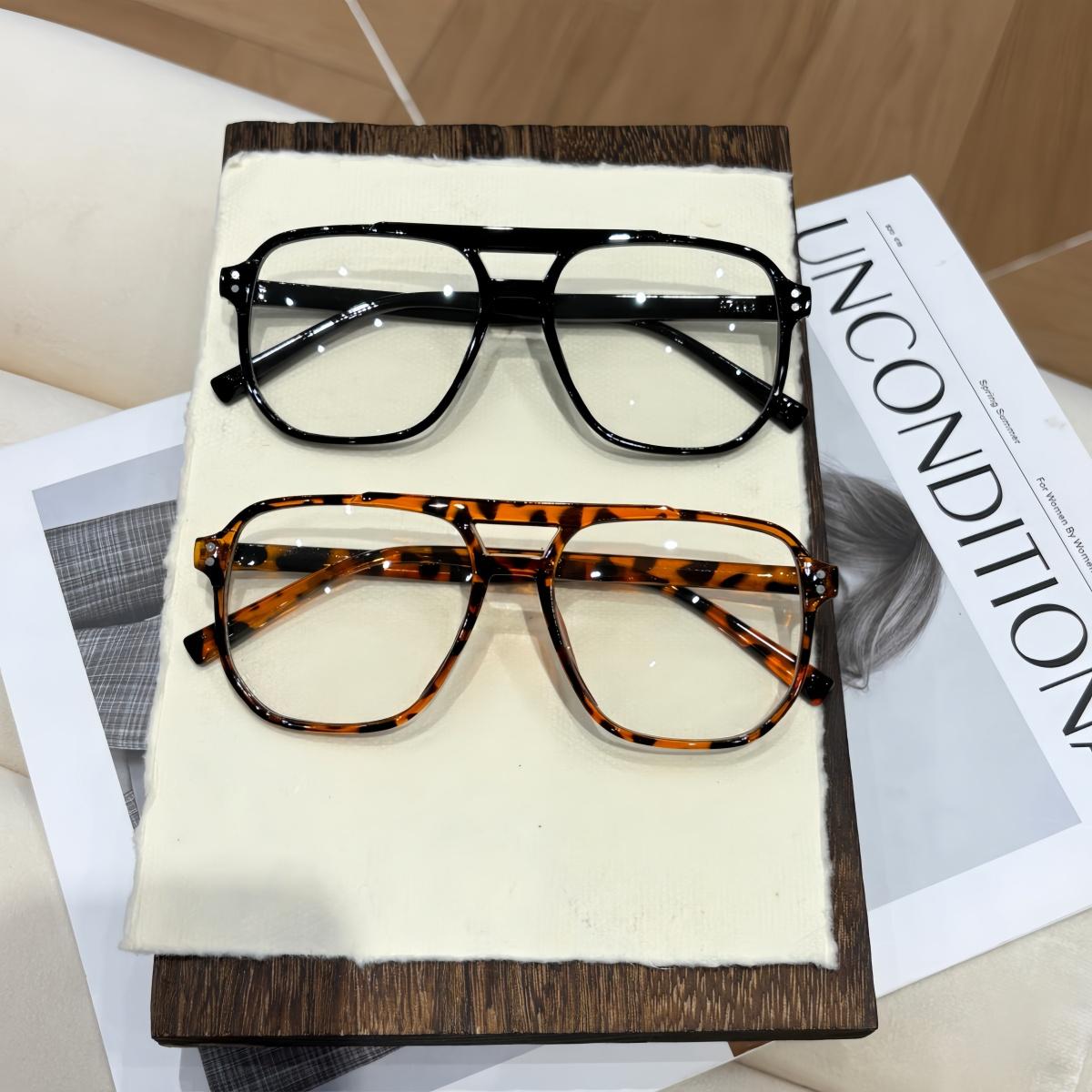 

3pcs European and American retro unisex box fashion reading glasses for watching TV, computers, mobile phones, anti blue light l
