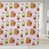 Funny Capybara Shower Curtain Waterproof Polyester Fabric Lovely Nature Wildlife Bath Curtain Japanese Style Bathroom Decor
