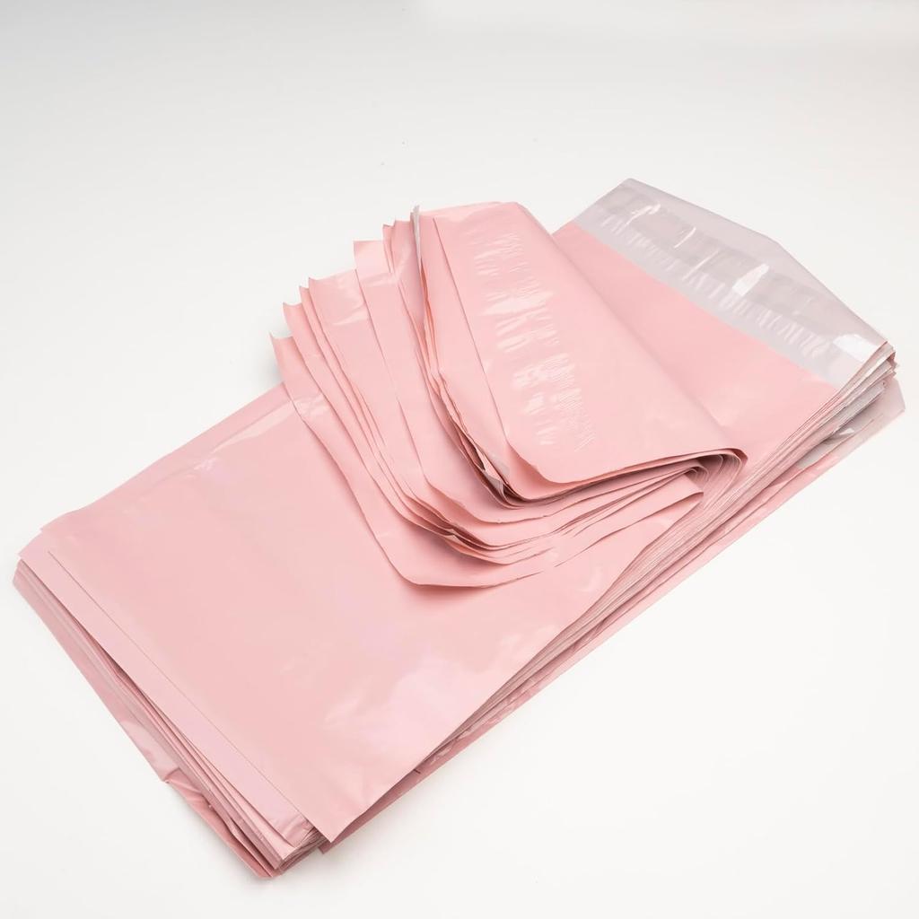 LOOKSEVEN 100PCS Poly Mailers 6x11 Inch Pink Mailing Bags Self-Sealing, Waterproof Envelopes for Small Business Shipping Strong Adhesive
