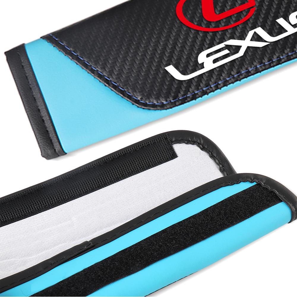 2Pcs Car Seat Adjuster Carbon Fiber Car Seat Belts Protect Shoulder Pad For Lexus NX IS 250 RX GS UX RX300 RX350 CT200H ES LX GX