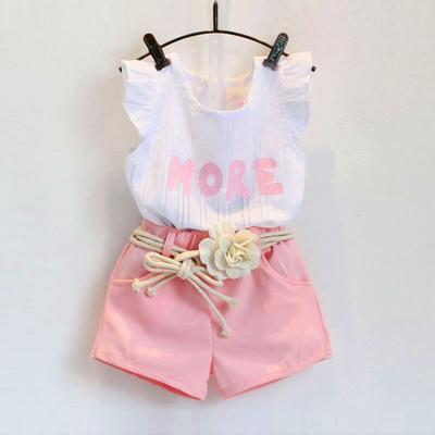 Girls Thin Summer Cute Clothing Set Baby Kids Flowers Fashion Suit