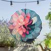 Vibrant Lotus Flower Wind Chime with 360 Rotation Colorful Metal Art Decor for Garden Balcony All Seasons Gift No Battery Needed