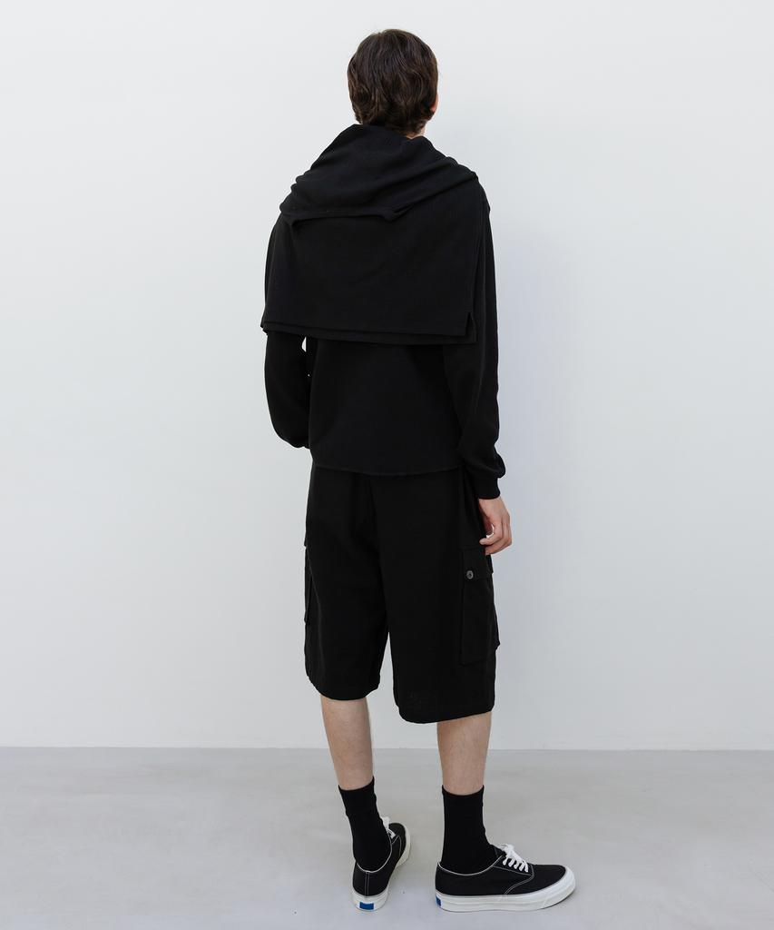 INSILENCE Waffle Crew Neck Long Sleeve Black