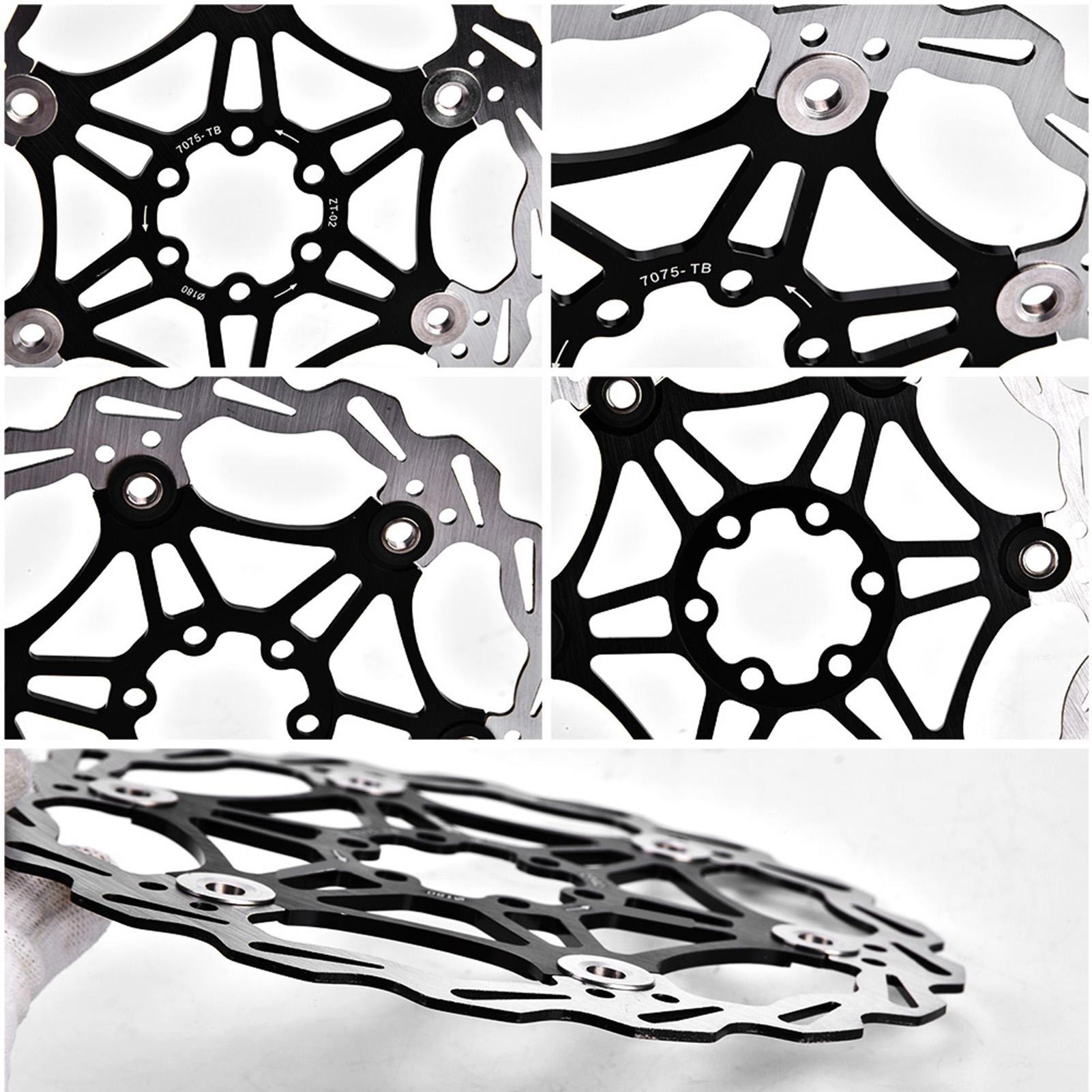 180 мм 6   Плавающий тормозной диск для горного велосипеда Колодка Велосипедный аксессуар (черный)