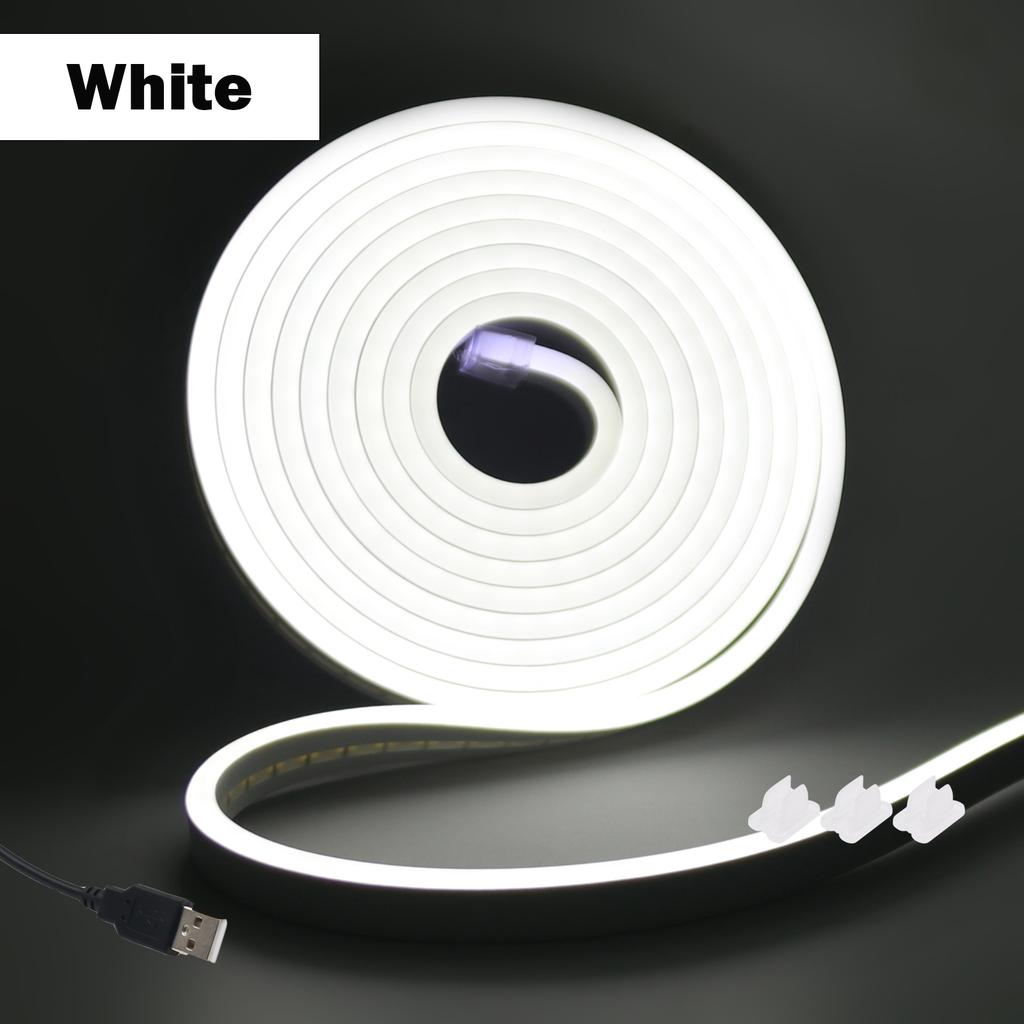 IP65 Waterproof USB Neon Strip Light Sign 1M 2M 3M 4M 5M 2835 120LEDs/M Flexible Ribbion Tape for DIY Room TV Backlight 8 Colors