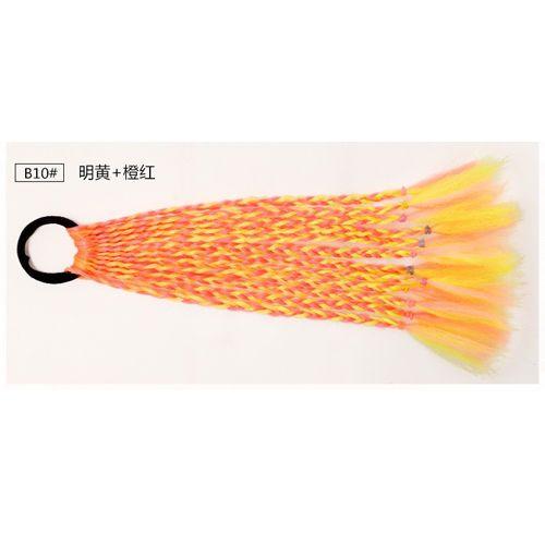 Children's Wig Dreadlocks Hair Accessories Bow Tie Style Colorful Braided Hair Ties Girls' Short Stage Cute Ombre Ponytail