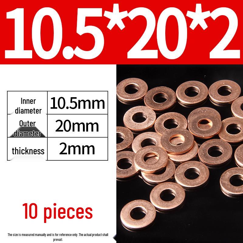 2mm Pure Red Copper Sealing Ring Marine Instrument Flat Washer