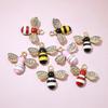 10pcs Enamel Bee Charm Pendant Alloy Metal DIY Jewelry Making Accessories Findings for Necklace Earrings Bracelets