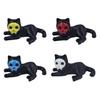 Cat Pen Holder 3D Printed Black Cat Ornament Cat Figurine with Detachable Skull Mask for Home Office Desk Halloween Decoration