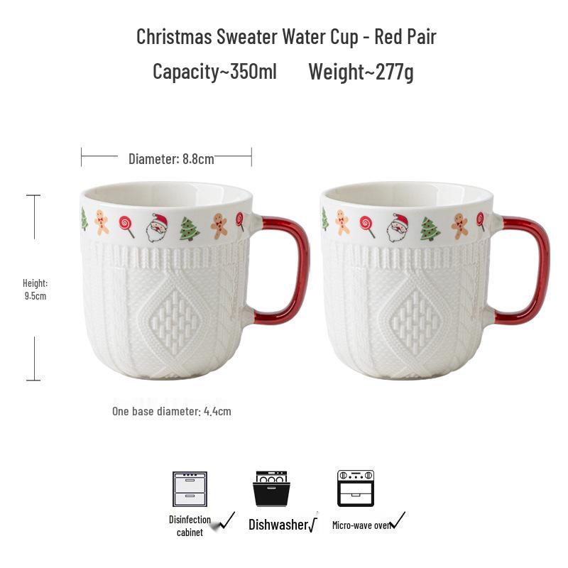 

Couples Matching Embossed Ceramic Mugs - Perfect Valentine s and New Year Gift 301-400ml