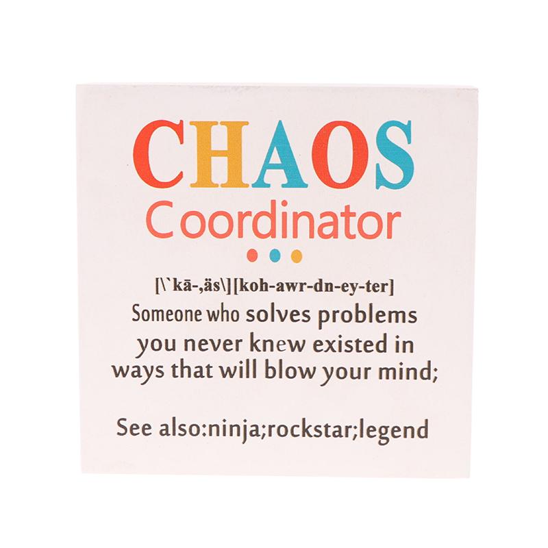 Chaos Coordinator Gifts Office Decor Wooden Box Sign Administrative Professional Day Gifts Thank You Gifts For Boss Coworker Tea