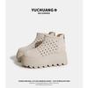 Cool Boots Women's Thick Soles Increase In Height, One Pedal Cigarette Boots Summer New Non-slip Muffin Bottom Hollow Breathable Short Boots