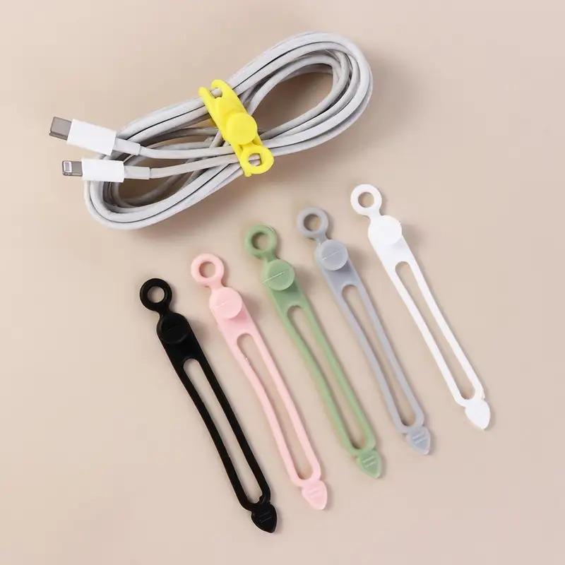 10-Pack Reusable Silicone Elastic Bands – Cable Organizer for Wires, Coils & Cord Management