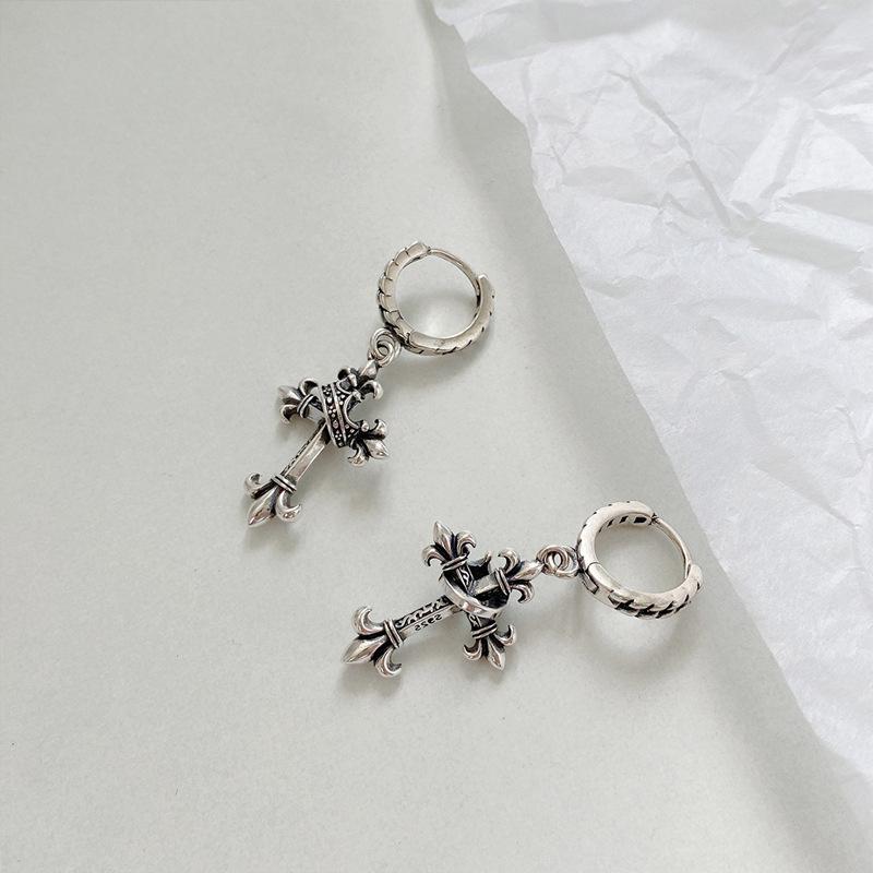 Korean Style Needle Cross Wrapped Earrings: Retro Fashion Women s Hip Hop Hoops and Ear Studs