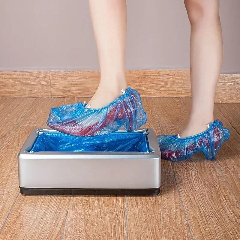 Portable Hand-Free Automatic Shoe Cover Dispenser Waterproof Overshoes Machine For Home Disposable Shoe Cover Wearing Equipment