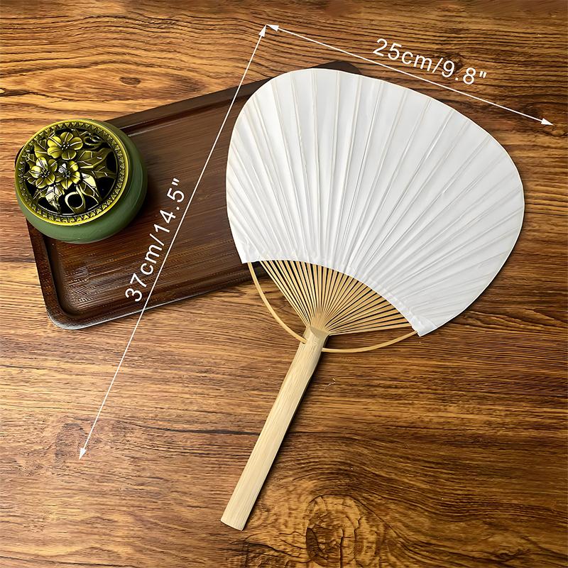 Reines Weiß Bambusgriff Leere Kalligraphie Malerei Leerer Gruppenfächer Weißer Fächer Sommer
