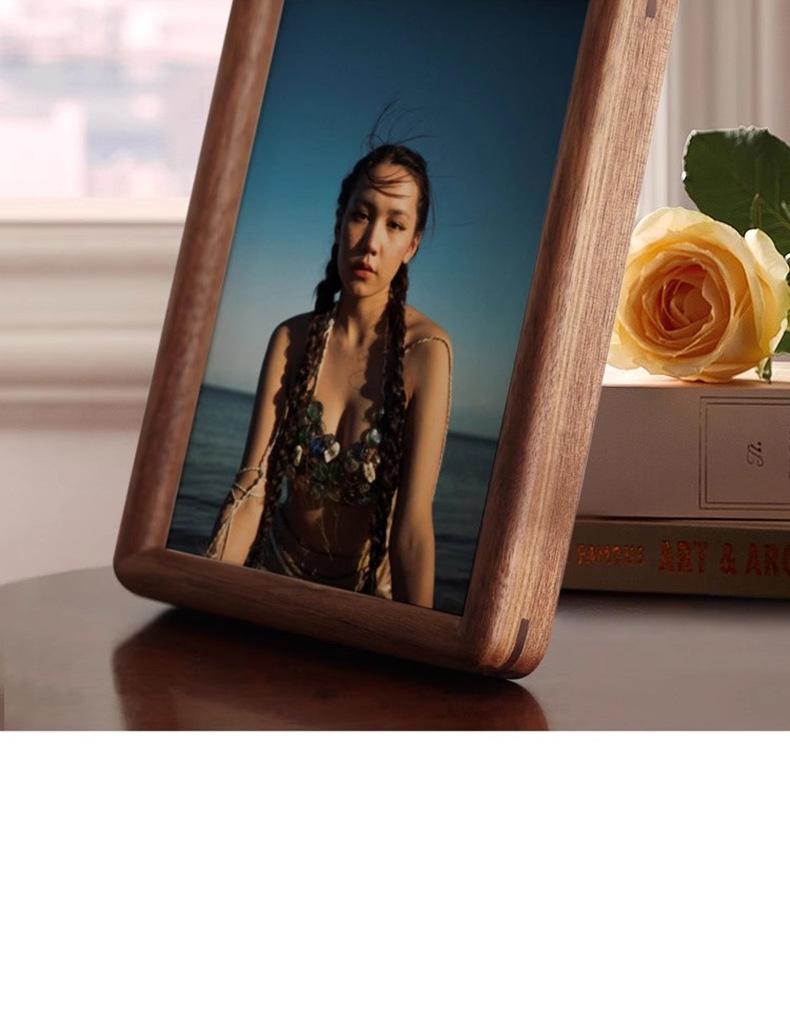 3D Decorative Solid Wood Photo Frame with Mortise and Tenon Structure, Perfect for Desktop Display and Commemorative Couple Photos