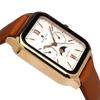 [Salvatore Marra] Watch Moon Phase Square Multi-Calendar Waterproof Business Formal Men's Leather Strap Limited Edition Pink Gold White
