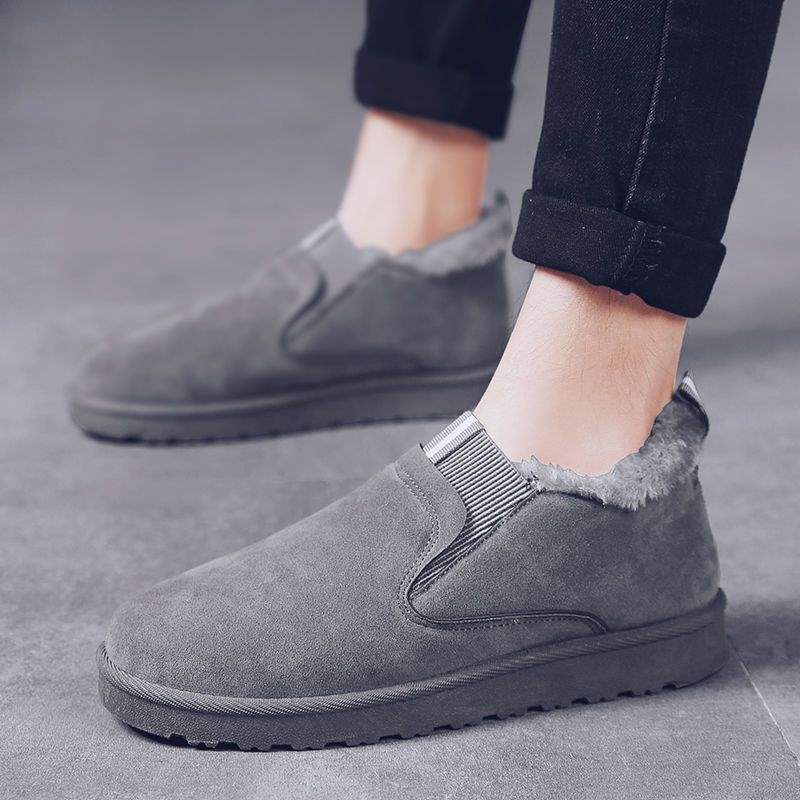 Winter Velvet Warm Thickened Non-slip Cotton Shoes Men's Shoes Korean Version One-pedal Lazy Shoes Snow Boots Cotton Boots Casual Shoes