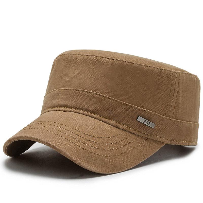 Spring and Autumn Fashion Flat Top Hat Outdoor Leisure Fishing Hat Versatile Sports Sun Hat Pure Cotton Four Seasons
